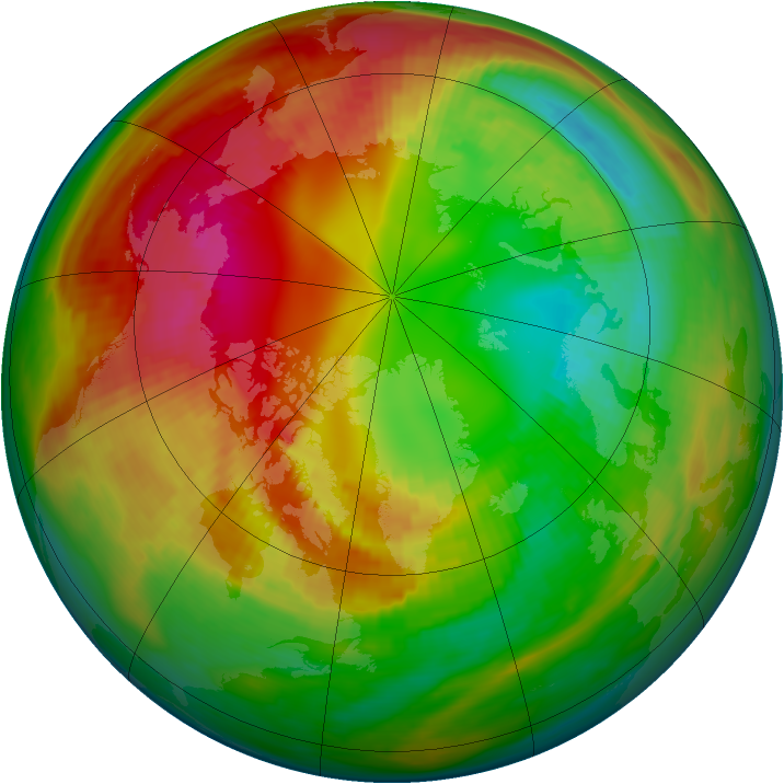 Arctic ozone map for 16 February 1984